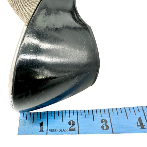 Dexflex Comfort Sandals Size 9 Taupe 2.5 inch Black Wedge Heels Studded Slip On - Picture 8 of 8